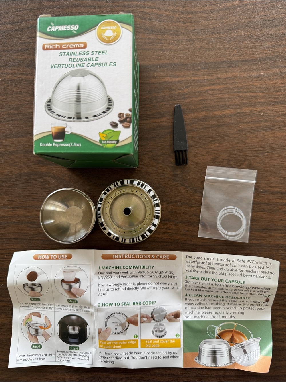 Stainless Steel Reusable VertuoLine Capsule - Silver